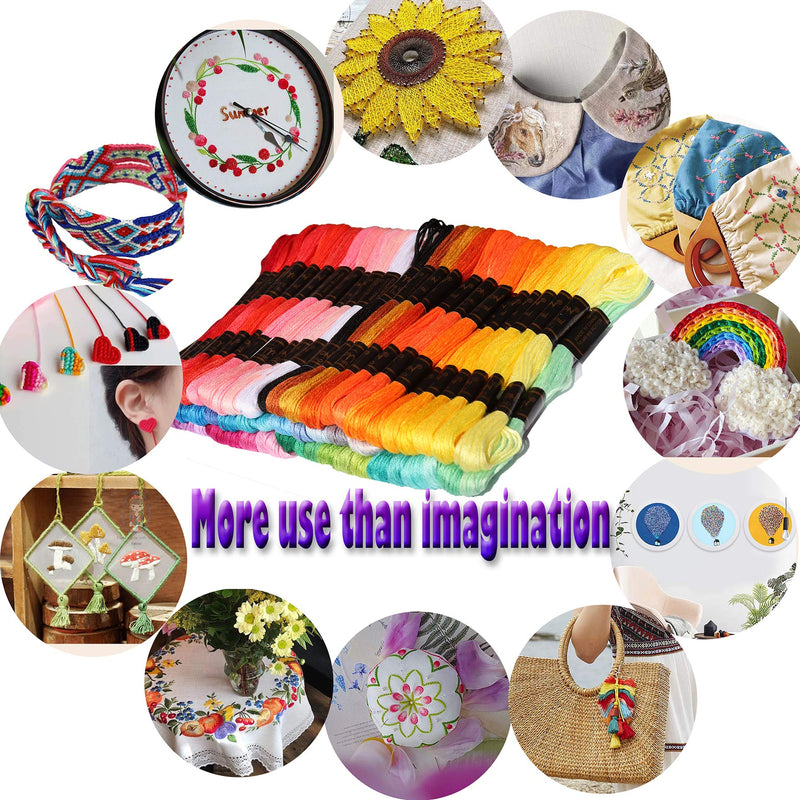 122 skeins Embroidery Floss - Embroidery Thread - Friendship Bracelet String for Cross Stitch, Hand Embroidery, String Art 122 SKEINS - NewNest Australia