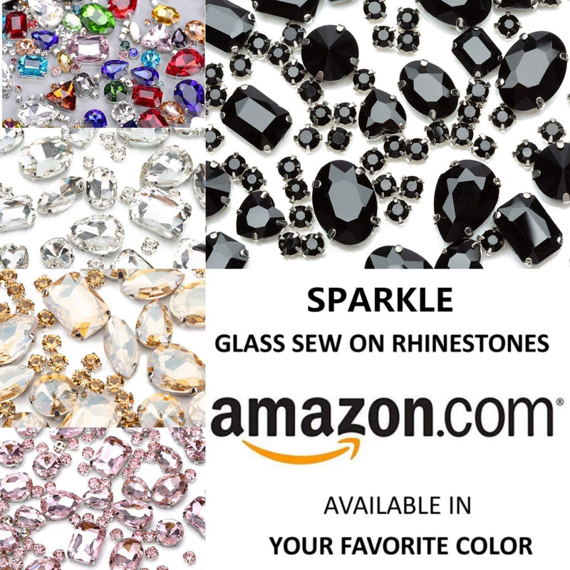 Sew On Rhinestone, Choupee 130PCS Black Sew On Glass Gems Metal Back Prong Setting Sewing Claw Rhinestone Mix Shapes Sew On Stone for Jewelry, Clothes, Costume, Shoes, Belt, Dress, Garments and Crafts - NewNest Australia