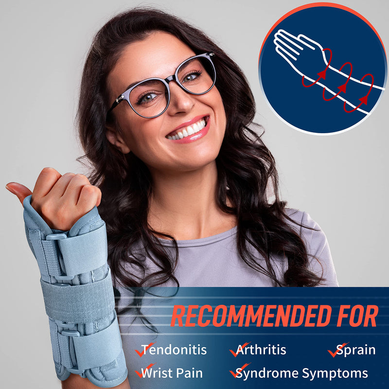 Wrist Brace Carpal Tunnel for Women Men, Adjustable Night Sleep Support Brace with Splints Left Hand, Medium/Large Medium/Large (Pack of 1) - NewNest Australia