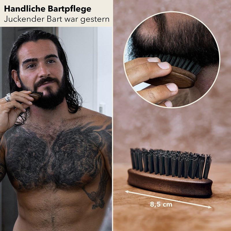 Störtebekker® Premium Beard Brush - Made in Germany - Detangles the beard and shapes it - Prevents itching - Sustainable BioniFil bristles - Walnut wood - Beard Brush Small - NewNest Australia