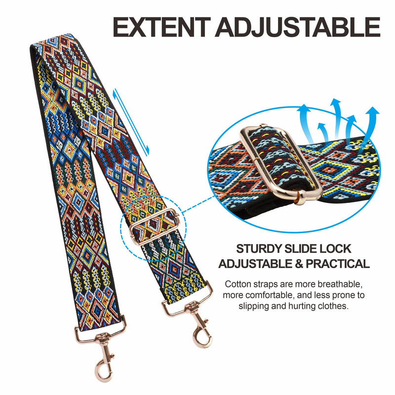 Purse Strap,2" Wide Shoulder Strap Adjustable Replacement,Multi-pattern Crossbody Canvas Bag Handbag Belts for Unisex Handbag,Crossbody Bags,Shoulder Bags Bohemia - NewNest Australia