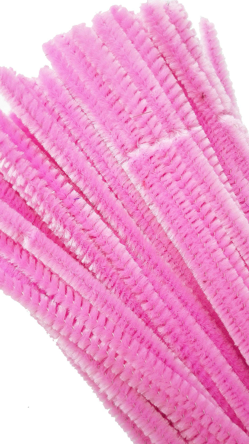 Carykon 100 PCS Fuzzy Chenille Stems Pipe Cleaners for Arts and Crafts (Pink) Pink - NewNest Australia