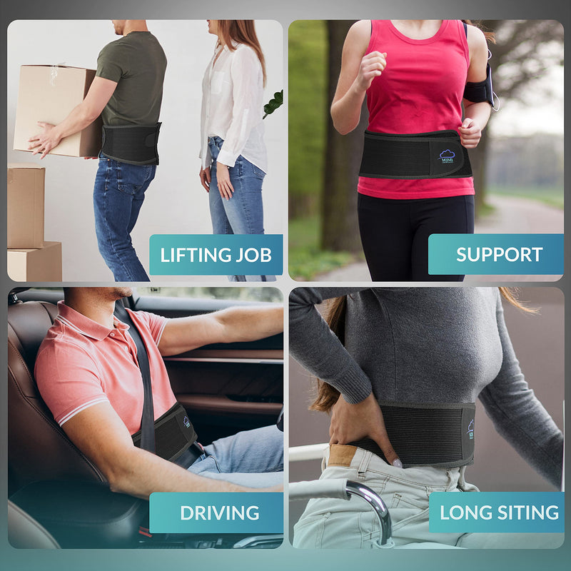 MODVEL Back Brace - Immediate Relief from Back Pain, Herniated Disc, Sciatica, Scoliosis | FSA or HSA eligible | Breathable Waist Lumbar Lower Back Support Belt with Removable Pad. Black Small/Medium/Large - NewNest Australia