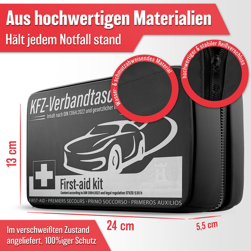 Heldenwerk Car First Aid Kit 2023 Can Be Used & Tested Europe-Wide (German Road Traffic Regulations Compliant) - Car First Aid Kit First Aid Bag Din 13164 Certified - Car First Aid Kit Bag - NewNest Australia