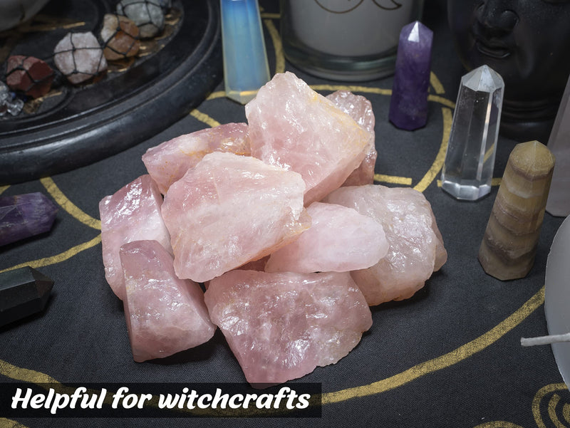 Crocon Rose Quartz Rough Bulk Natural Stone Raw Gemstone Tumbling Cabbing Polishing Gem Mining Chakra Balancing Reiki Healing Good Luck Home Office Decor Weight :-1Lb Approx 1 lb - NewNest Australia