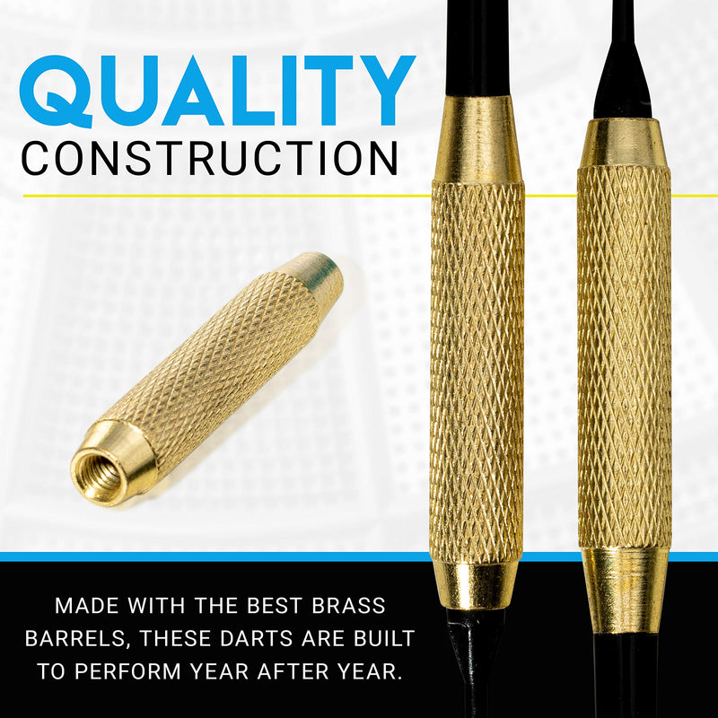 Franklin Sports Soft Tip Darts Set - 6 Pack of 18 Gram Soft Tip Darts - Removable Standard Nylon Flights and Brass Barrels - Lightweight Full Dart Set - NewNest Australia