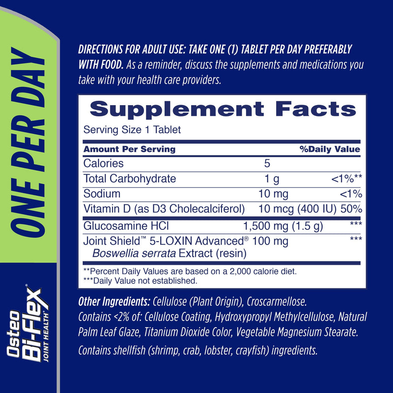 Osteo Bi-Flex One Per Day, Glucosamine Joint Health Supplement with Vitamin D, Coated Tablets, 60 Count - NewNest Australia