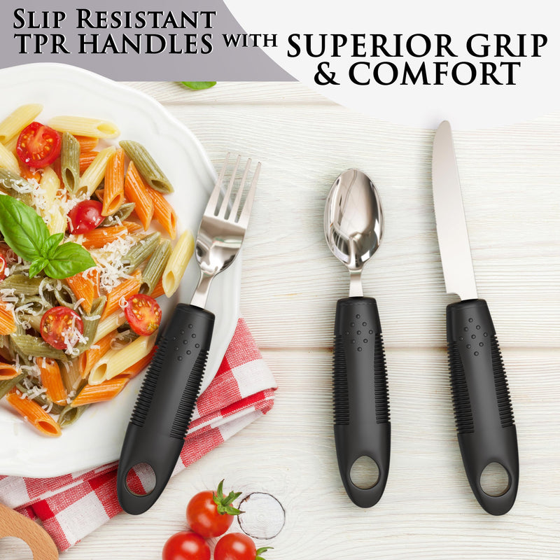 iMedic Designer Easy Grip Cutlery for Adult - Cutlery for Disabled Hands - Dishwasher Safe Disabled Cutlery for Adults - Disability Cutlery for Adults Suffering from Trembling Hands - 1 Set - NewNest Australia