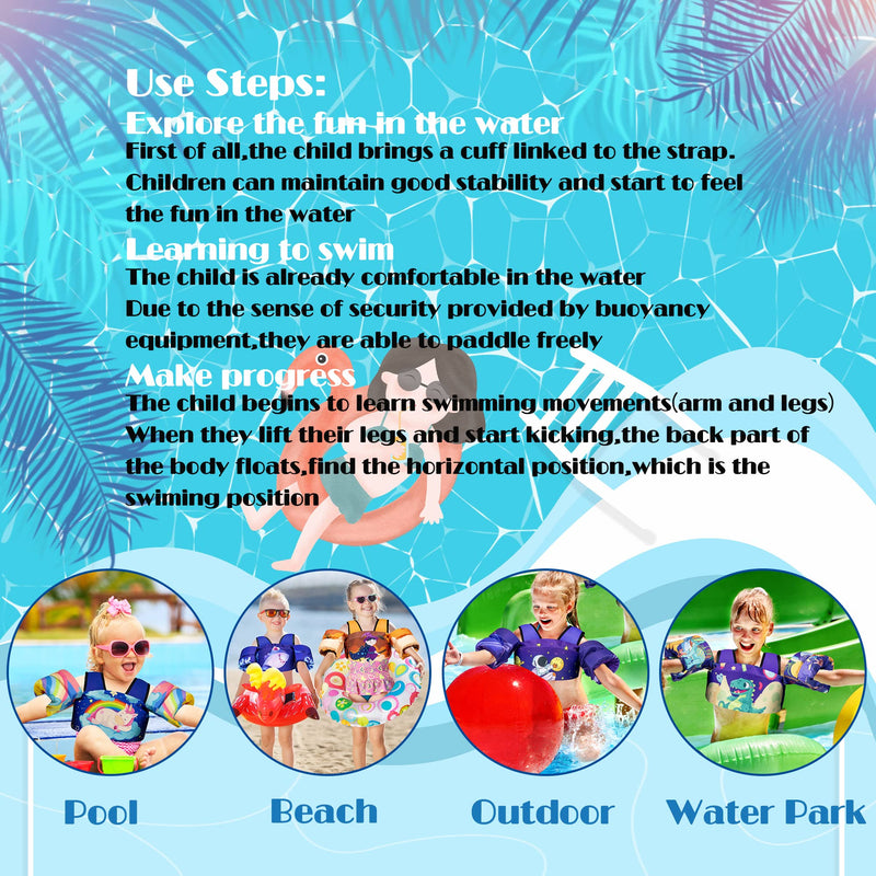 Elejolie Kid Swim Vest for Child Learn Swiming Training,Infant Safety Swim Aid Jacket for Toddler 2 3 4 5 6 Years Old ,Arm Wings for Baby 22-66lbs Witch - NewNest Australia