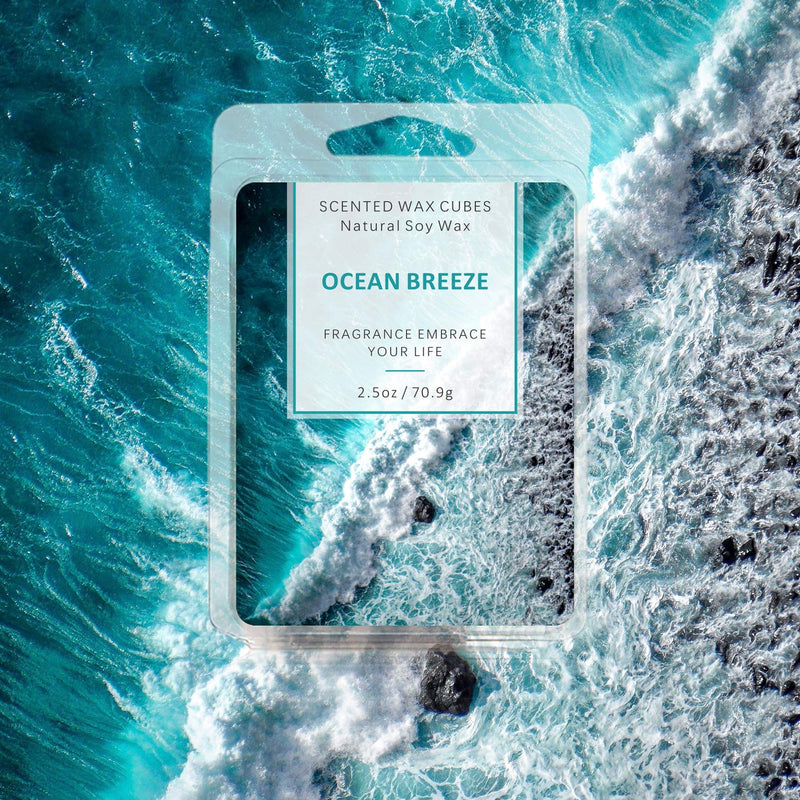 SCENTORINI Wax Melts, Wax Cubes, Soy Wax Cubes for Wax Warmer, Ocean Breeze, Fresh Linen, Bohemia Forest, Winds in Summer, 4 x 2.5oz Cyan&yellow&blue&green 4 x 2.5 oz - NewNest Australia