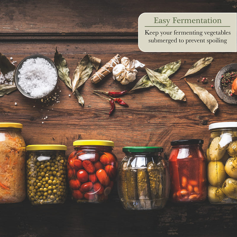 Fermentation Weight Set of 2 - Glass Fermentation Weights for Mason Jars (Wide Mouth), Perfect for Glass Jar Fermentation, Pickling Kit, Glass Weights for Fermenting Jars, Canning Weights - NewNest Australia