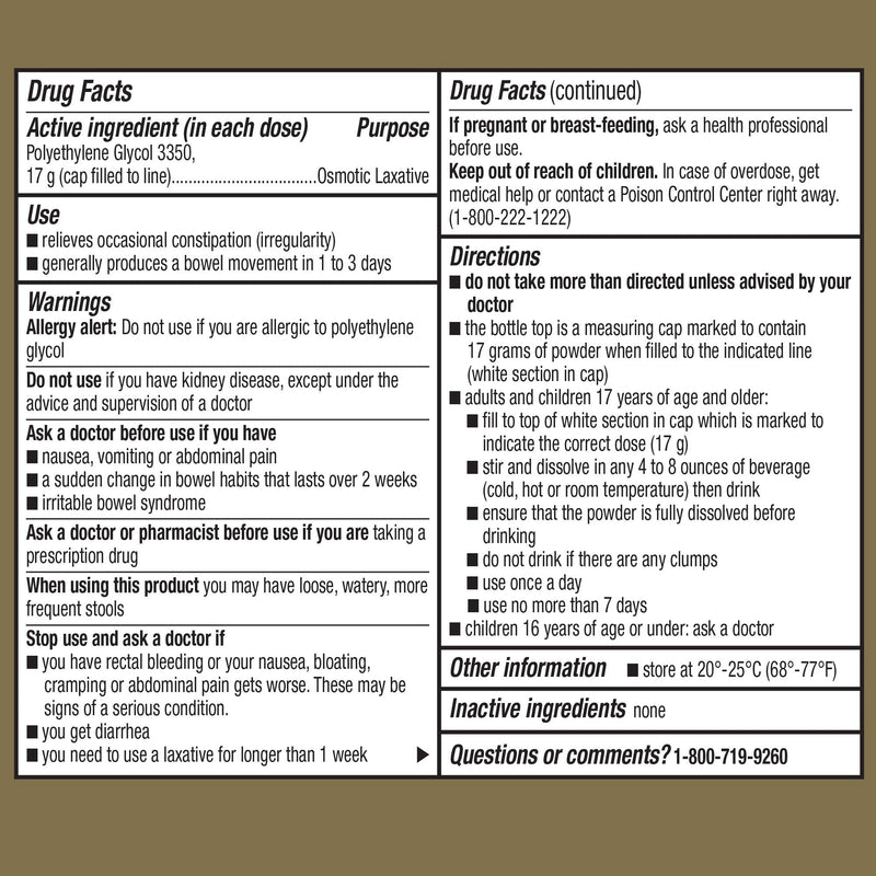 GoodSense ClearLax, Polyethylene Glycol 3350 Powder for Solution, Osmotic Laxative, 17.9 Ounce 1.11 Pound (Pack of 1) - NewNest Australia
