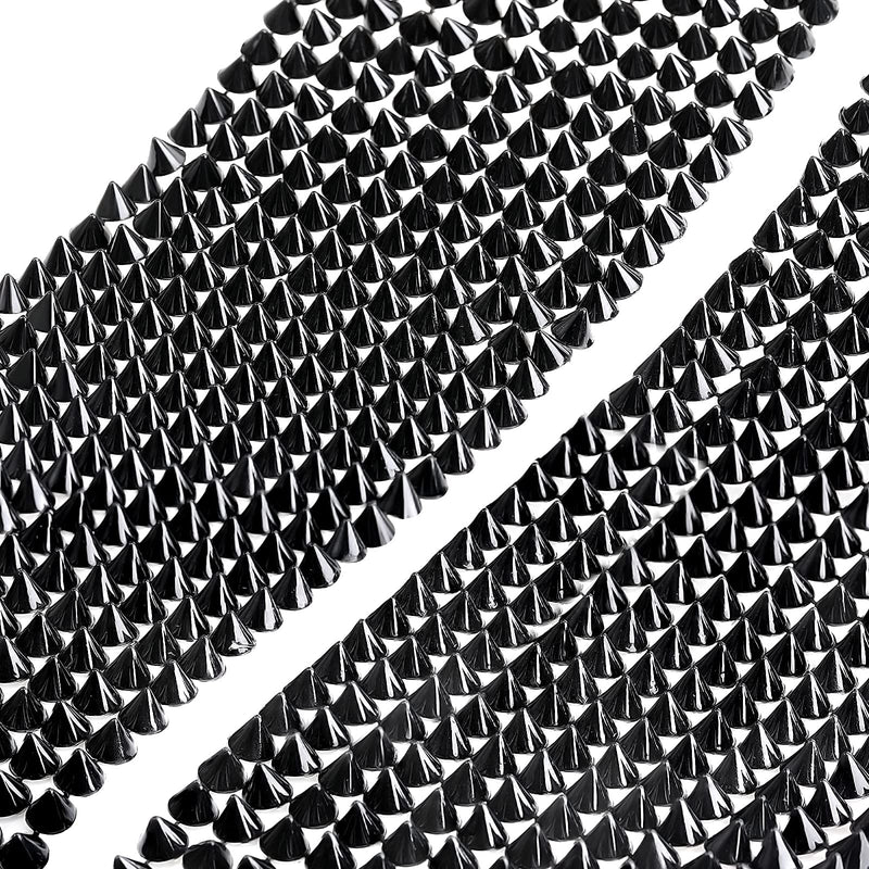 3 Yards Sew Stitch On Spike Stud Cone Flatback Spike Studs Rivets DIY Punk Trim Bead for Clothing, Wedding, Performance, Arts and Crafts Decoration (Black) Black - NewNest Australia