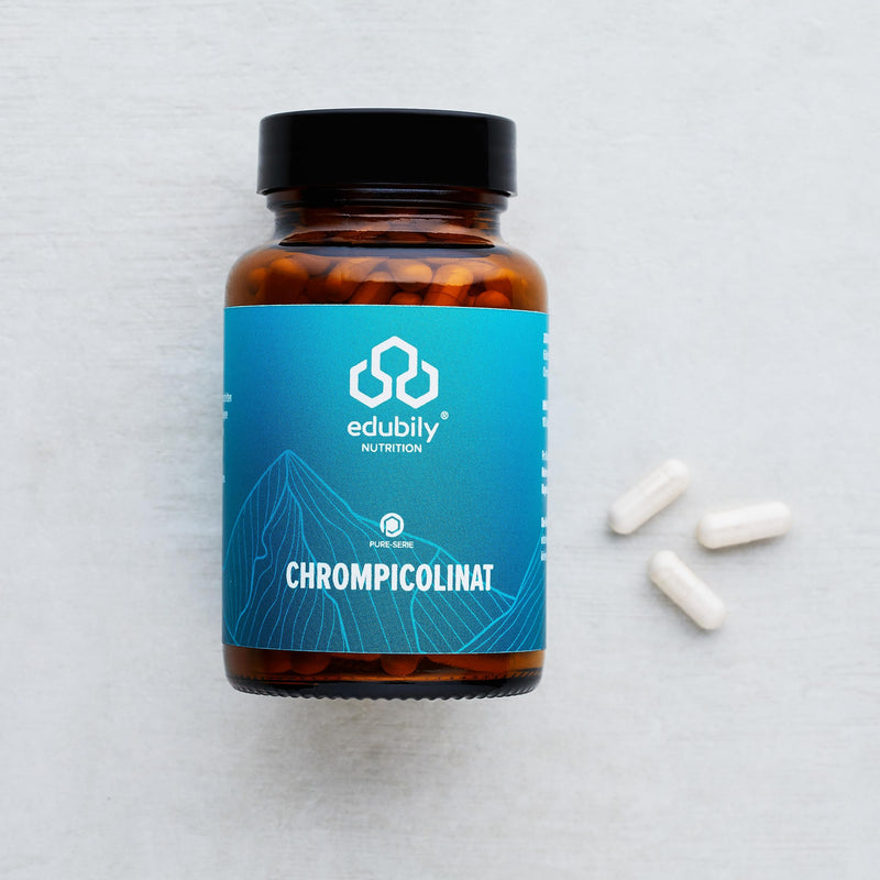 edubily nutrition® chrome picolinate capsules - 60 µg chrome picolinate per capsule - vegan - dietary supplement with high bioavailability - 180 capsules - NewNest Australia