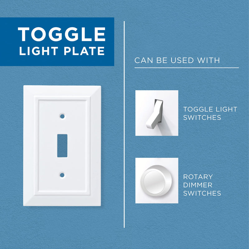 Franklin Brass W35241V-PW-C Classic Architecture Single Switch Wall Plate/Switch Plate/Cover, White, 3-Pack - NewNest Australia