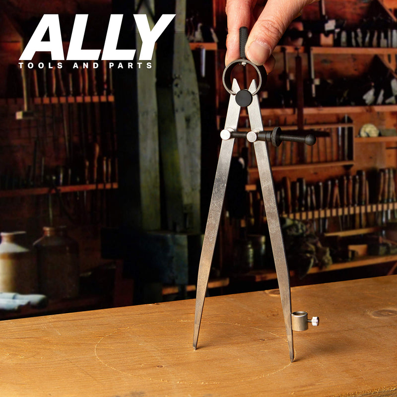 ALLY Tools 8 Inch Precision Spring Divider Scribe Tool/Woodworking Compass with Pencil Holder INCLUDES Two Pencils and Pencil Sharpener Ideal for Drawing Circles, Geometry, Wood, Metal, and Leather - NewNest Australia