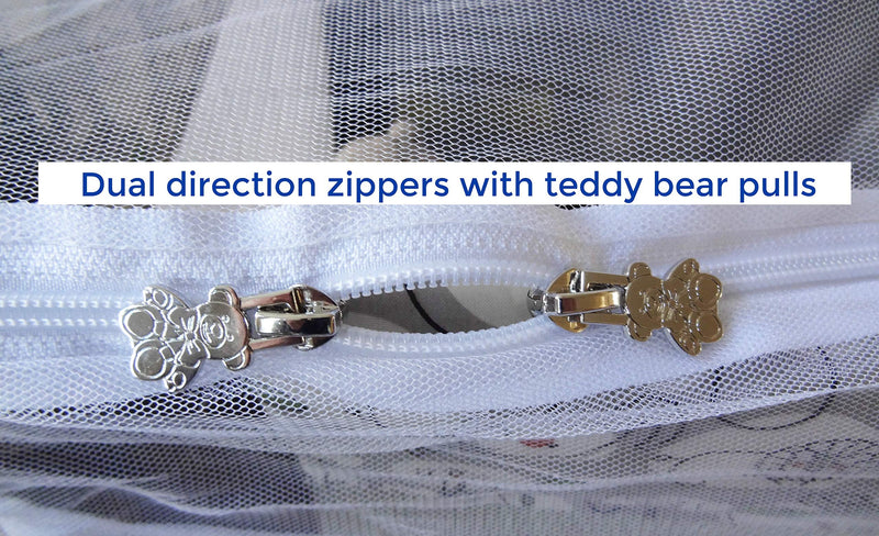 Baby Playpen Mosquito Net with Zippers, Premium Quality by Tedderfield, for Pack ‘n Play Playpens, Strollers, Easy Zip Access to Baby, Drawstring Base, Ideal Portable Bug Netting - NewNest Australia