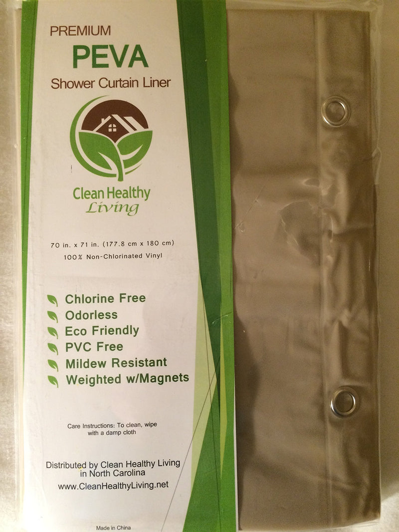 Clean Healthy Living Premium PEVA Taupe Shower Curtain Liner with Magnets & Suction Cups - 70 X 71 inches Long - NewNest Australia