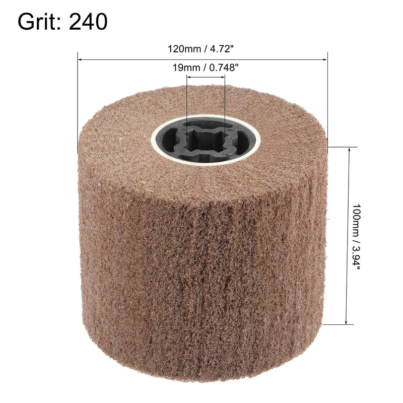 uxcell 120mmx100mm Non-Woven Polishing Burnishing Wheel Nylon Wire Drawing Abrasive Flap Wheel 240 Grit for Stainless Steel Copper Metal - NewNest Australia