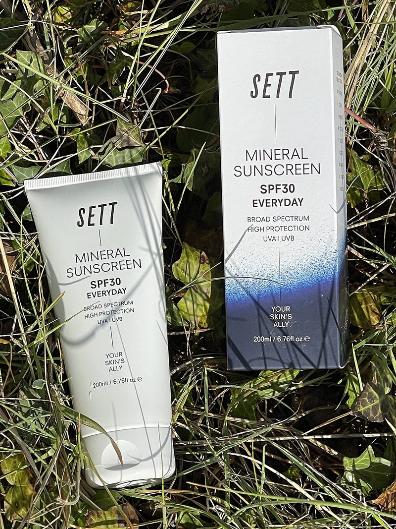 SETT SPF30 Everyday 100% Mineral Sunscreen 200ml. Rubs into skin clear. - NewNest Australia