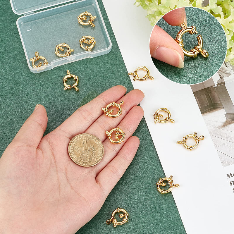 PandaHall 12pcs 24K Gold Plated Jewellery Spring Ring Clasps, 304 Stainless Steel Bracelet Necklace Link Connector Findings Charms for Brecelet Neckalce Jewellery Making DIY Craft, Golden - NewNest Australia