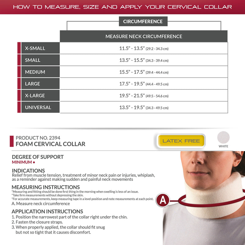 OTC Cervical Collar, Soft Foam, Neck Support Brace, Large (Average 3" Depth Collar) Average 3" Depth Collar - NewNest Australia