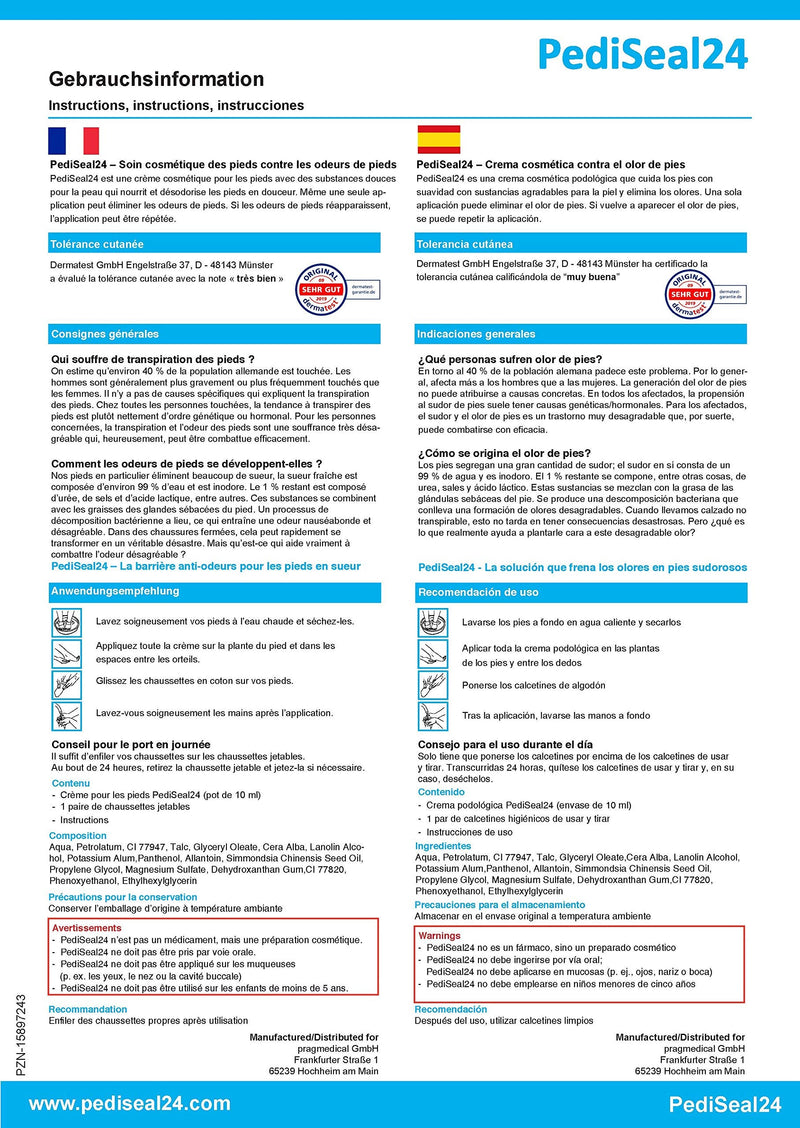 PediSeal24 - Against foot odor in sweaty feet with long-term effect - 1x application - NewNest Australia