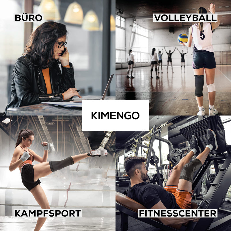 Kimengo Knee Bandage [2 Pieces] Bandage Knee With 4-Fold Compression Knee Bandage Women'S Sweat-Absorbing Knee Bandage Men Breathable Fabric Non-Slip Waistband [4] Various Sizes Knee Support - NewNest Australia