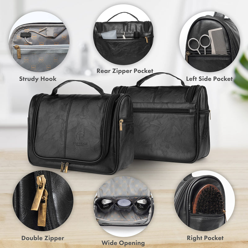 Hanging Toiletry Bag for Men with Pack Pouch | Large | Toiletries Bag Organiser | Multiple Compartments | Large Men's Wash Bag with Hook for Toiletries, Cosmetics Travel Kits | Gift for Men Black - NewNest Australia