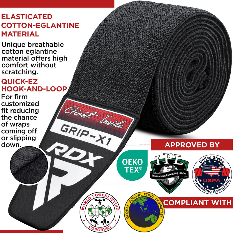 Rdx Knee Supports, Strength Training Fitness, Approved Ipl Uspa, 200 Cm Long Elastic Knee Wraps Pair With Velcro Fastening, Deadlifting, Bodybuilding, Weightlifting, Strength Sports, Powerlifting, Women Men - NewNest Australia
