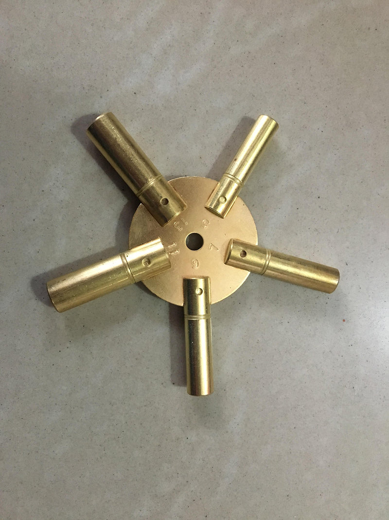 NewNest Australia - Large - Brass Clock/Watch Key Set, Odd & Even Sizes from Brass Blessing (5188) 