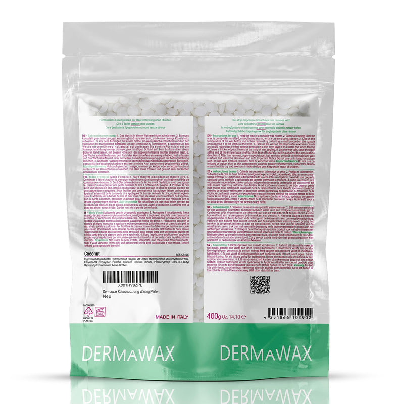 Dermawax Coconut Wax Multidirectional Hypoallergenic Wax Beads For Hair Removal Face Eyebrows Intimate Bikini Hair Removal Brazilian Waxing Beads Suitable For All Skin Types 400 Grams - NewNest Australia