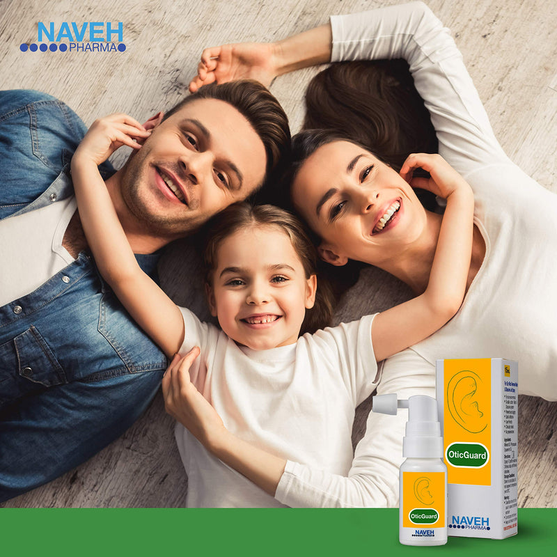 NAVEH PHARMA Otic Guard Natural Ear Wax Removal Spray – Herbal-Oil Blend for Ear Infections and Ear Pain in Adults – Ear Wax Softener for Clogged Ear Relief and Swimmer’s Ear 1 Fl Oz 1 Ounce (Pack of 1) - NewNest Australia