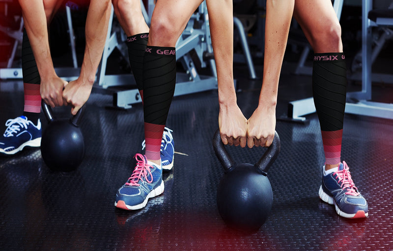 Calf Compression Sleeve Men & Women - Shin Splints Support, Footless Compression Socks for Calf Support, Achilles Tendon Support, Leg Cramps, Varicose Veins, Maternity, Nurses (1 Pair) S/M | 12" - 16" Calf Black/Pink - 1 Pair - NewNest Australia