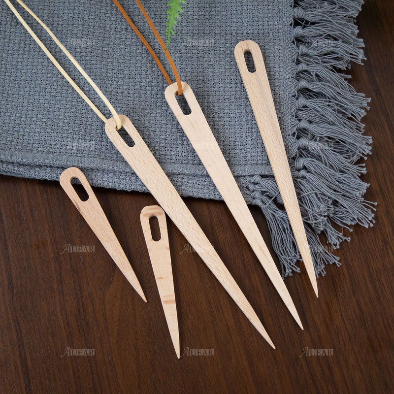 AUEAR, 5 Pack Wood Weaving Crochet Needle Wooden Hand Loom Stick Tapestry Sewing Making DIY Crafts Tools - NewNest Australia