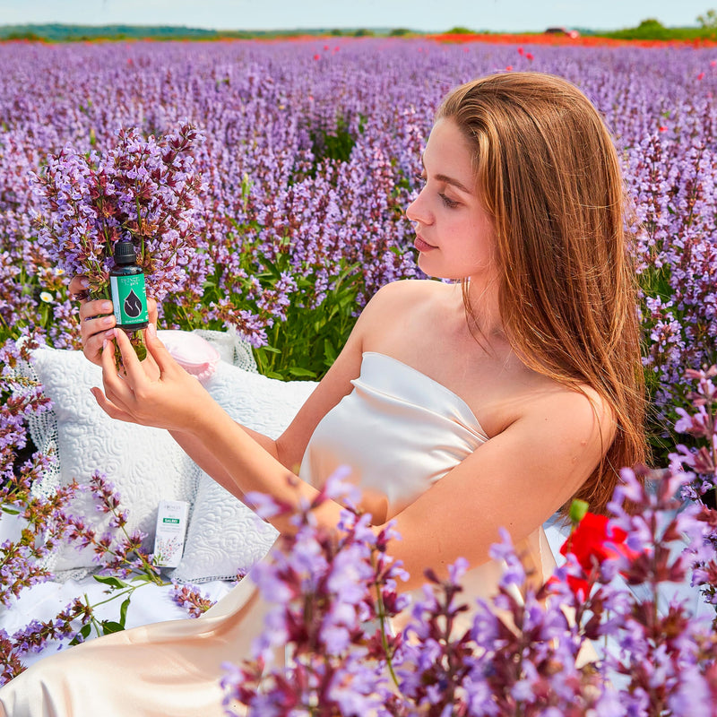 Essences Bulgaria Organic Sage Essential Oil 10 Ml | Salvia Officinalis | 100% Natural | Undiluted | Organic Certified | Top Quality From Family Business | No Genetic Engineering | Vegan - NewNest Australia