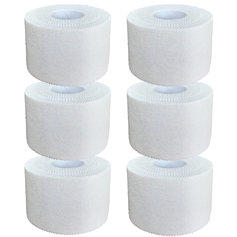 Ziatec Cotton Athletic Sports Tape Premium, 3.8 Cm Wide, Cotton Joint Tape For Ankle, Knee, Fingers Etc., Football Tape, Shin Pad Fixation, Colour: 6 X White - NewNest Australia