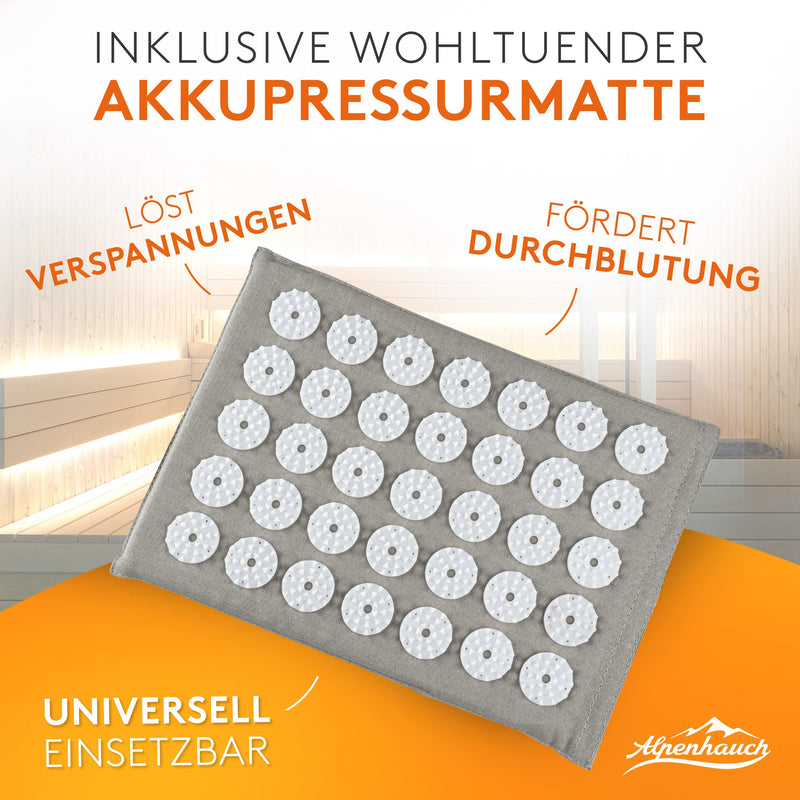 Alpenhauch - Foot Massage Roller Made Of Real Wood With Acupressure Mat - Revitalizing Foot Massager With Nubs - Stimulating Foot Massage Roller - Foot Massage Device For Heel Spur And Plantar Fasciitis - NewNest Australia
