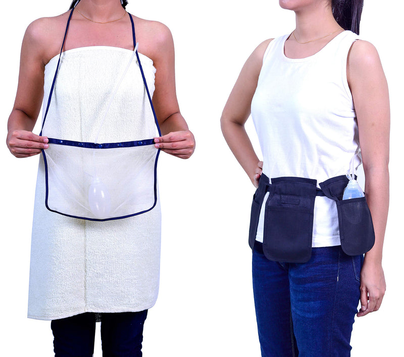 Mastectomy & Post Surgery Drain Carrier Belt & Shower Holder (Two Pack Black/Navy) Black / Navy - NewNest Australia