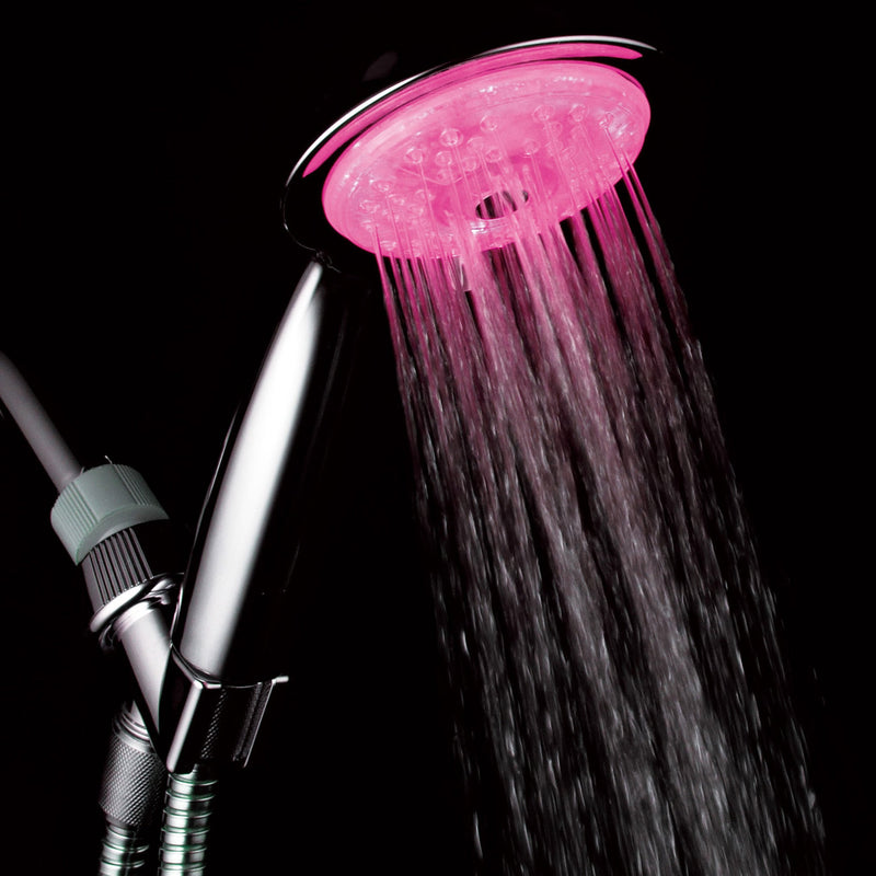 Luminex by PowerSpa 7-Color 4-Setting LED Handheld Shower Head with Air Jet LED Turbo Pressure-Boost Nozzle Technology. 7 vibrant LED colors change automatically every few seconds - NewNest Australia