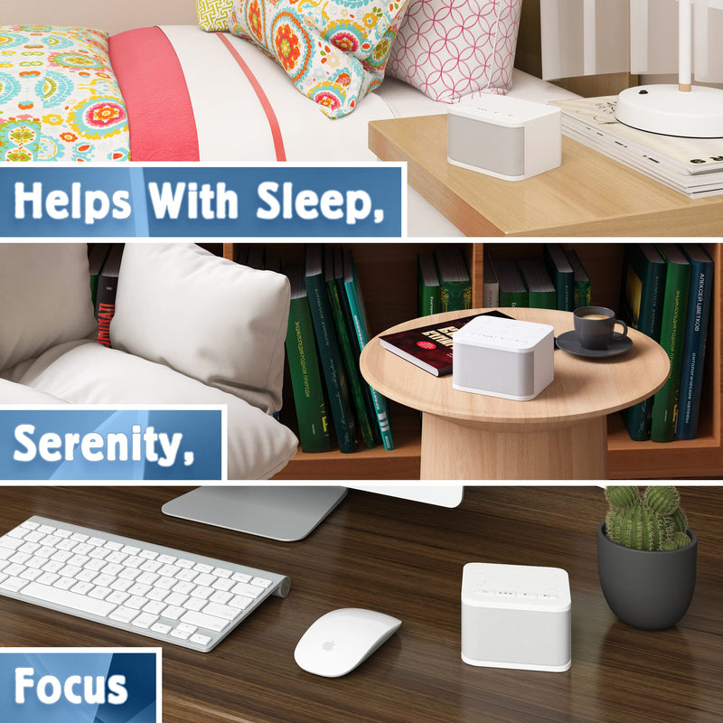 White Noise Sound Machine for Adults, Kids, or Sleeping Baby with 6 Sounds | White Noise Machine for Office Privacy | Portable Sound Machine | Kids Sleep Machine | AC Adapter Included - NewNest Australia