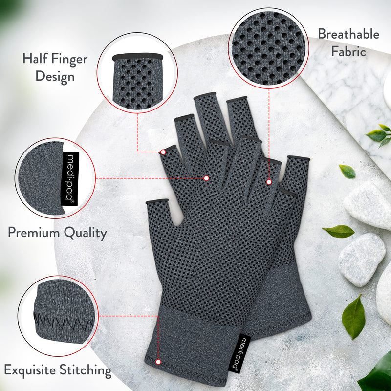 Medipaq Compression Gloves for Arthritis for Women & Men - Small with Grip - 1 Pair of Arthritis Gloves for Women & Men - arthritis Pain relief for Hands - Fingerless Gloves for Women & Men Single - NewNest Australia