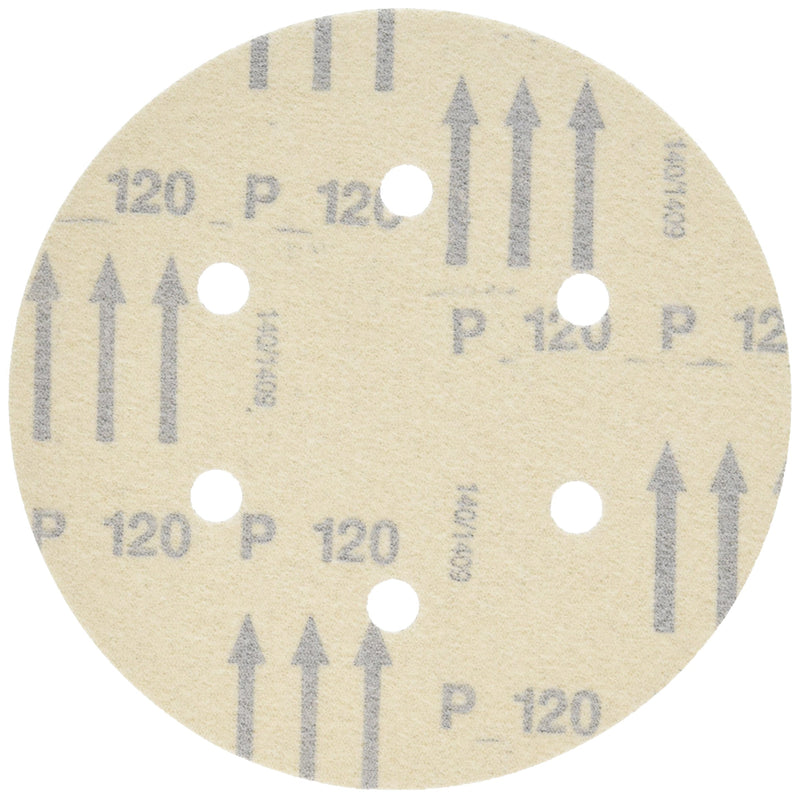 Bosch SR6R120 5-Piece 120 Grit 6 In. 6 Hole Hook-And-Loop Sanding Discs - NewNest Australia