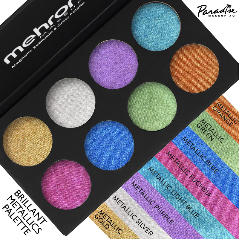 Mehron Paradise Brilliant Metallic Face Paint Palettes (8 Colors) - NewNest Australia