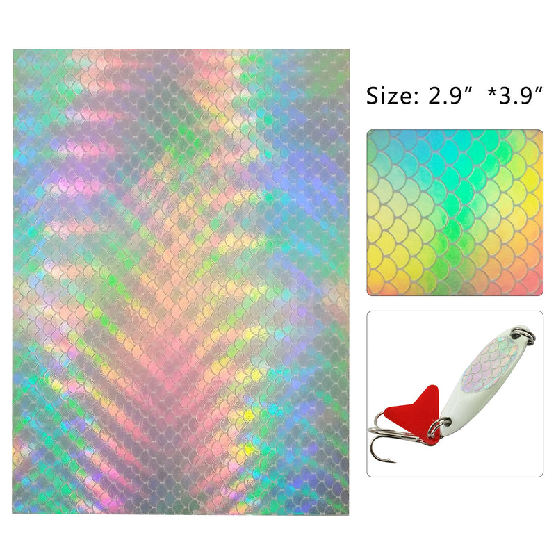 SILANON Fishing Lures Tape Reflective Fish Scales Sticker Holographic Adhesive Film Flash Lure Tape for Fishing Lure Making DIY Crafts Tool Type A-20PCS - NewNest Australia