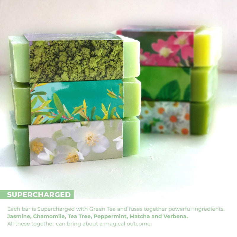 O Naturals 6-Piece Green Tea Herbal Essential oils Bar Soap Collection Moisturizing Face & Body Cleanser Anti Acne Aromatherapy Gift Set Vegan Organic Ingredients Shea Butter. Men & Women 680gr Total - NewNest Australia