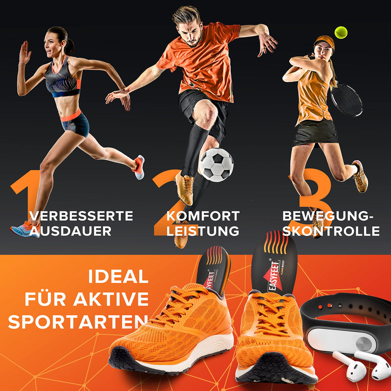 Sports Shoe Insoles For Men And Women, Ideal For Active Sports, Walking, Running, Training, Hiking, Hockey, Shock Absorption Inserts, Orthopedic Comfort Insoles, Black - NewNest Australia