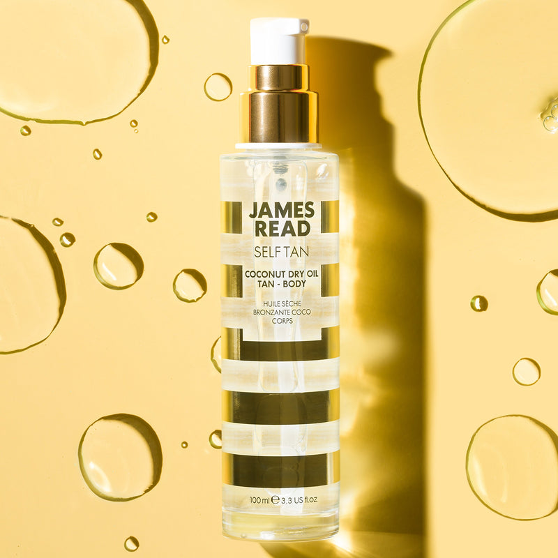 JAMES READ Coconut Dry Oil Tan Face & Body 100ml Gradual Tan All Over Natural Golden Glow Bronzer Self Tan Rapid Drying Formula Long Lasting Develops Overnight For all Skin Tones - NewNest Australia