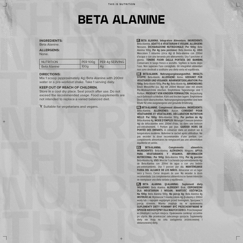 Bulk Beta Alanine Powder, Amino Acid, 500g, Packaging May Vary - NewNest Australia