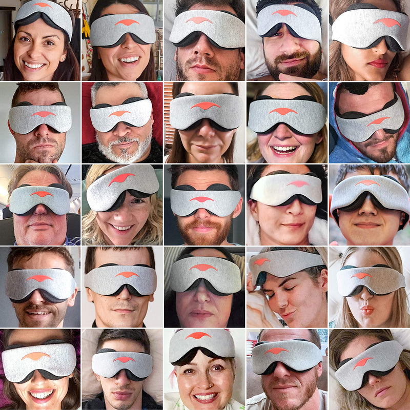Manta Sleep Mask - 100% Light Blocking Eye Mask, Zero Eye Pressure, Comfortable & Adjustable Sleeping Mask for Women Men, Perfect Blindfold for Sleep/Travel/Nap/Shift Work Gray 1 count (Pack of 1) - NewNest Australia